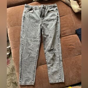Garage denim Women’s High-Rise Distressed black acid wash Gray Jeans